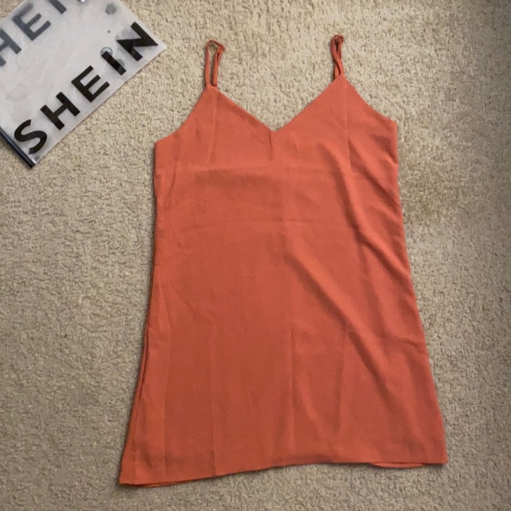 SHEIN Double V neck Solid Slip Dress Sz Small (4)